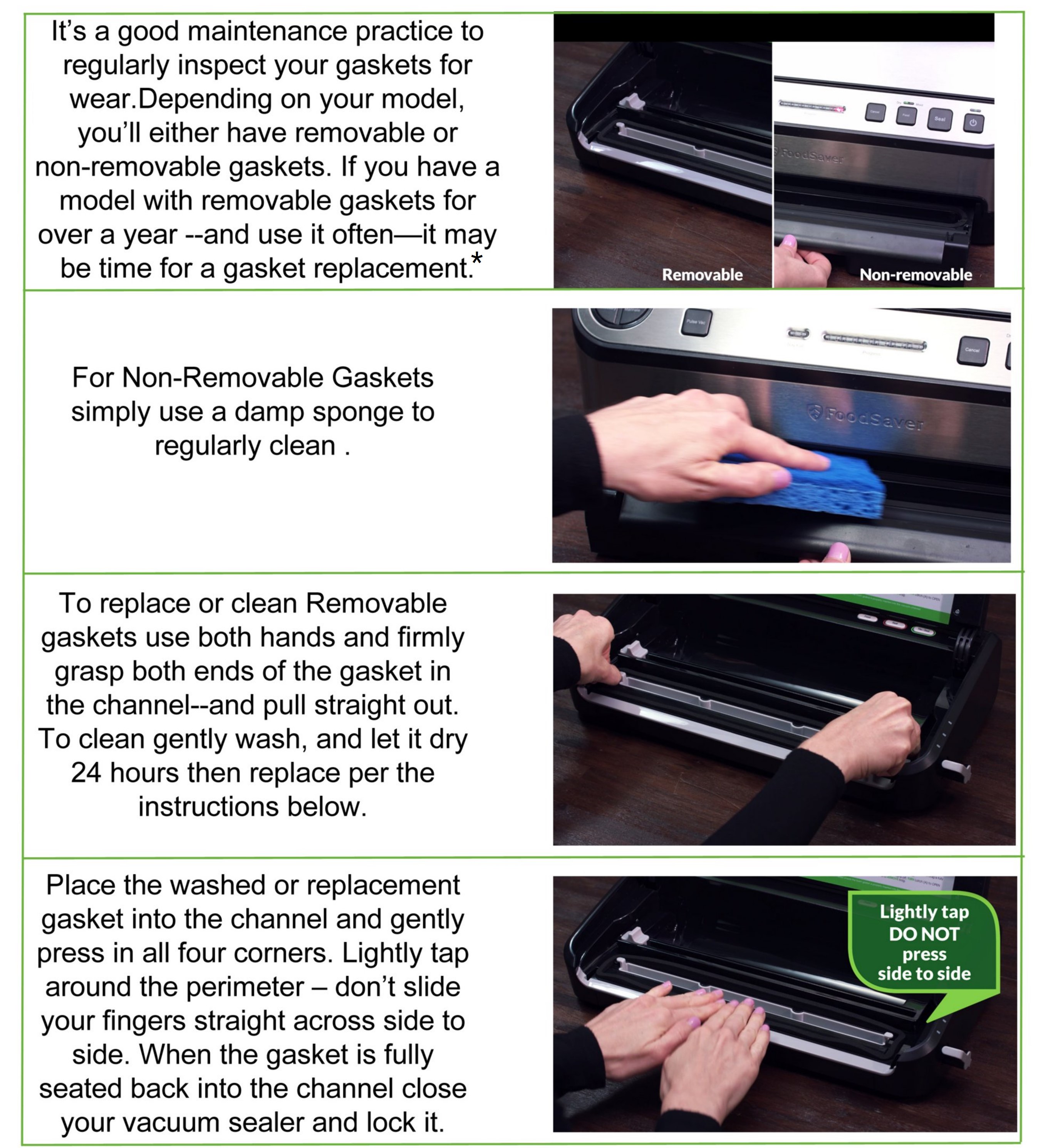 FoodSaver Gasket Maintenance