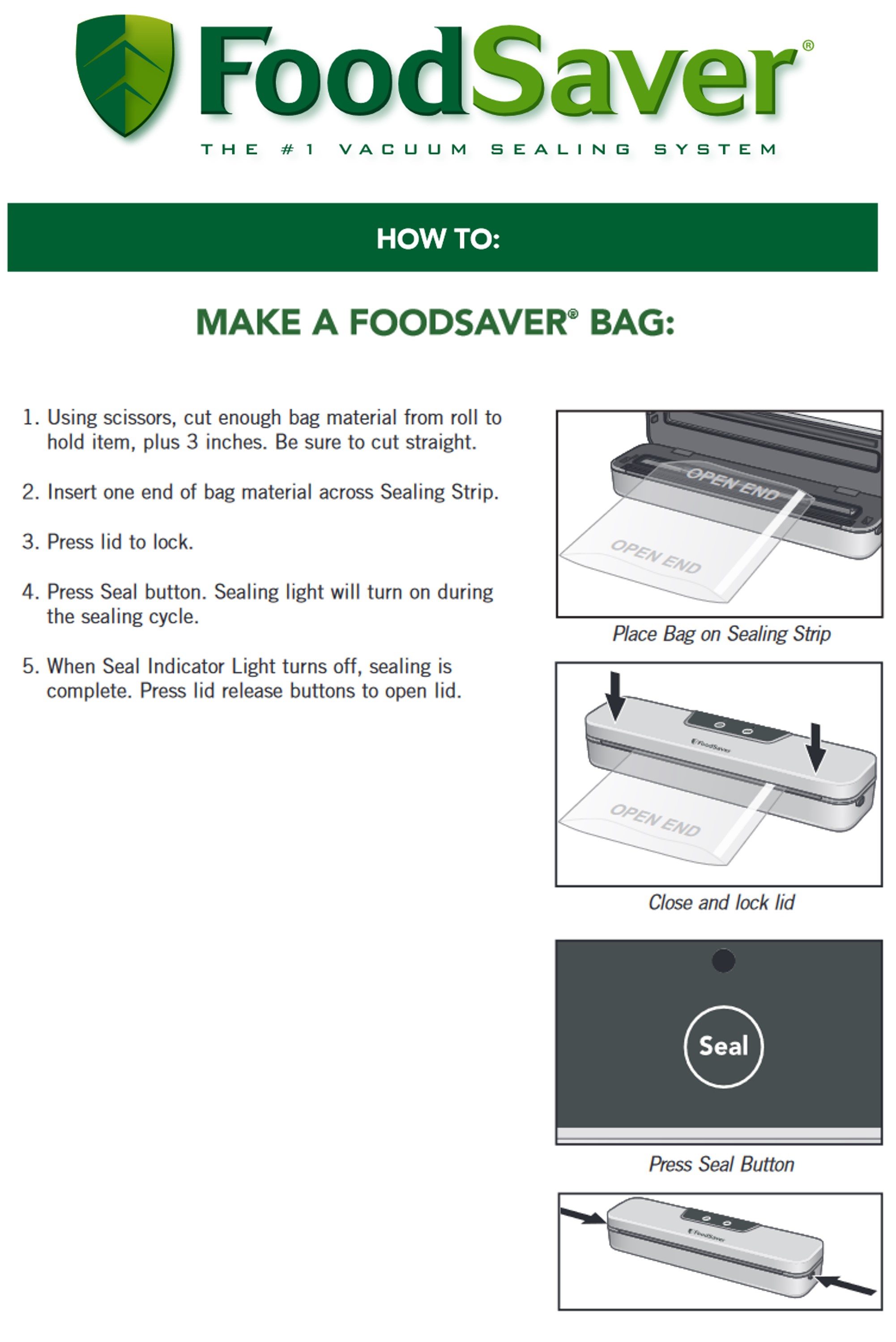 FoodSaver VS0230 How to Make a Bag
