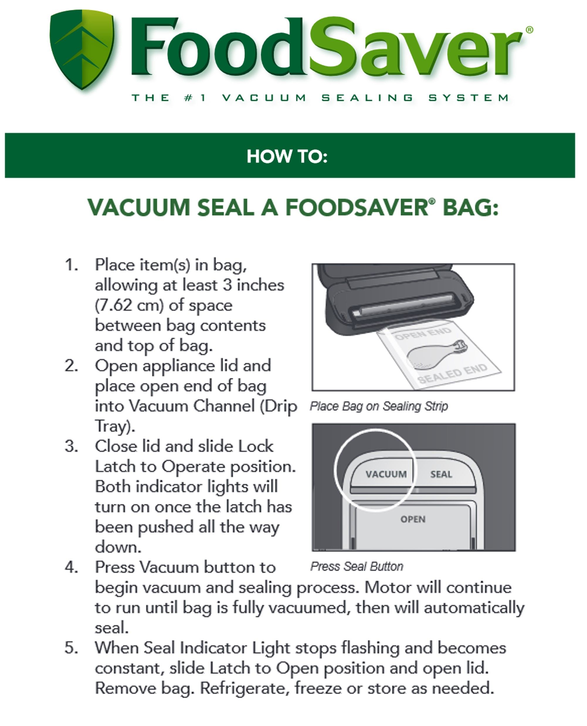 FoodSaver® VS1100 Series How to Vacuum